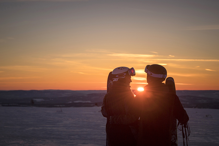 Par skymning fjällen